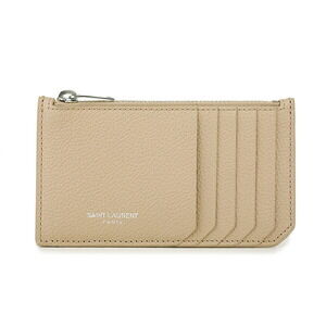 Saint Laurent Card Wallet Grained Calfskin Beige